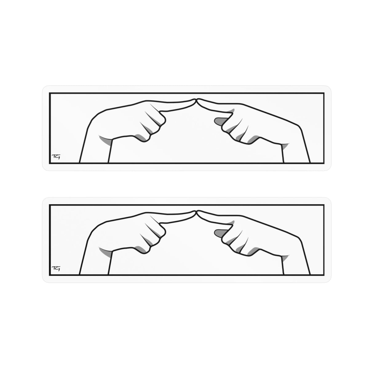 Uwu anime finger point slap decal - white