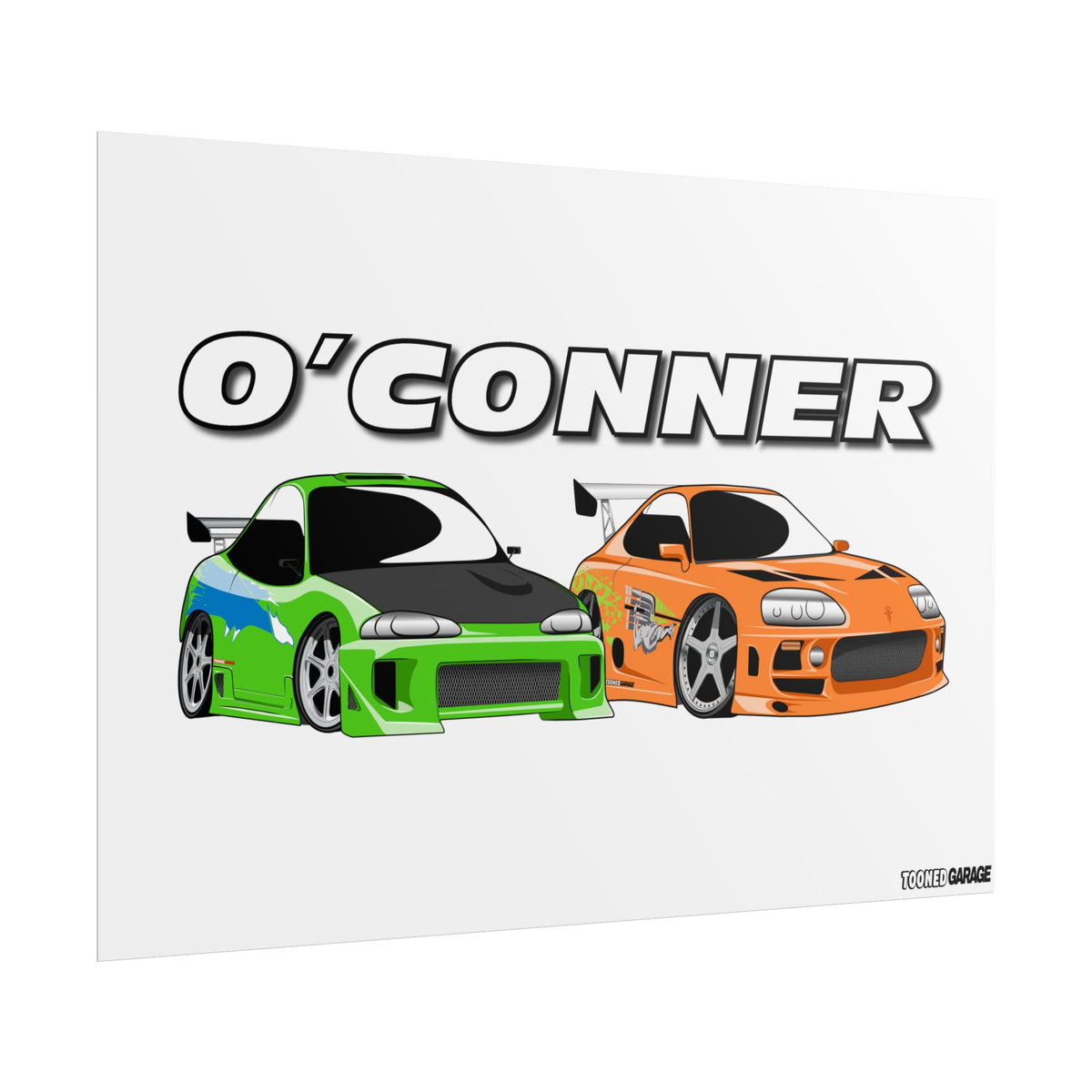 Brian O'Conner Mitsubishi Eclipse and Toyota Supra Print