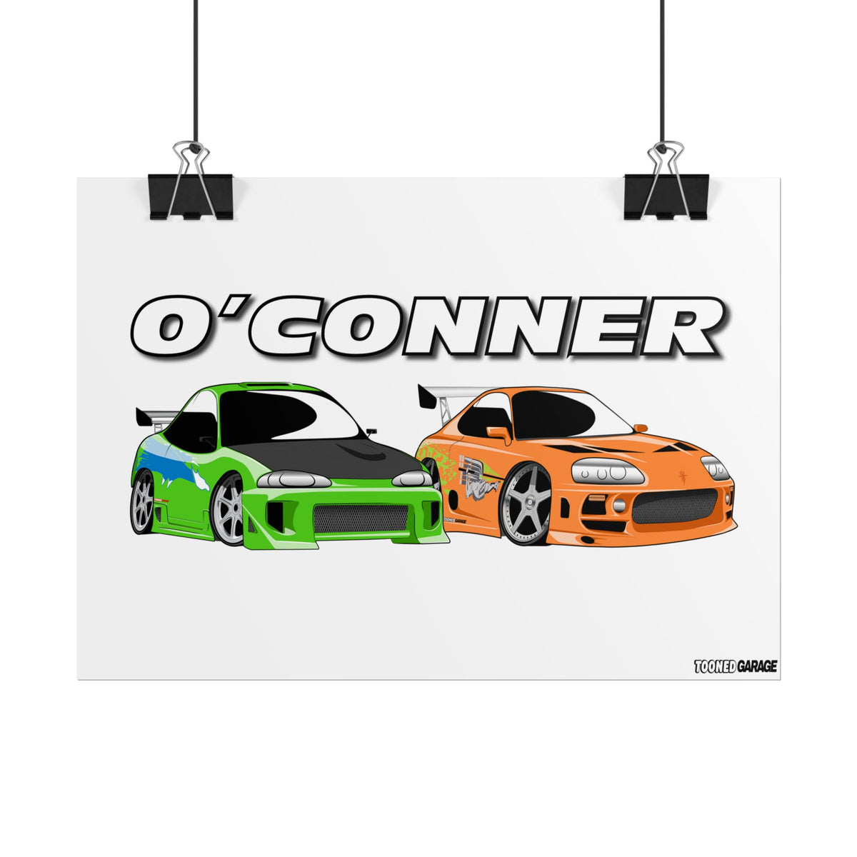 Brian O'Conner Mitsubishi Eclipse and Toyota Supra Print